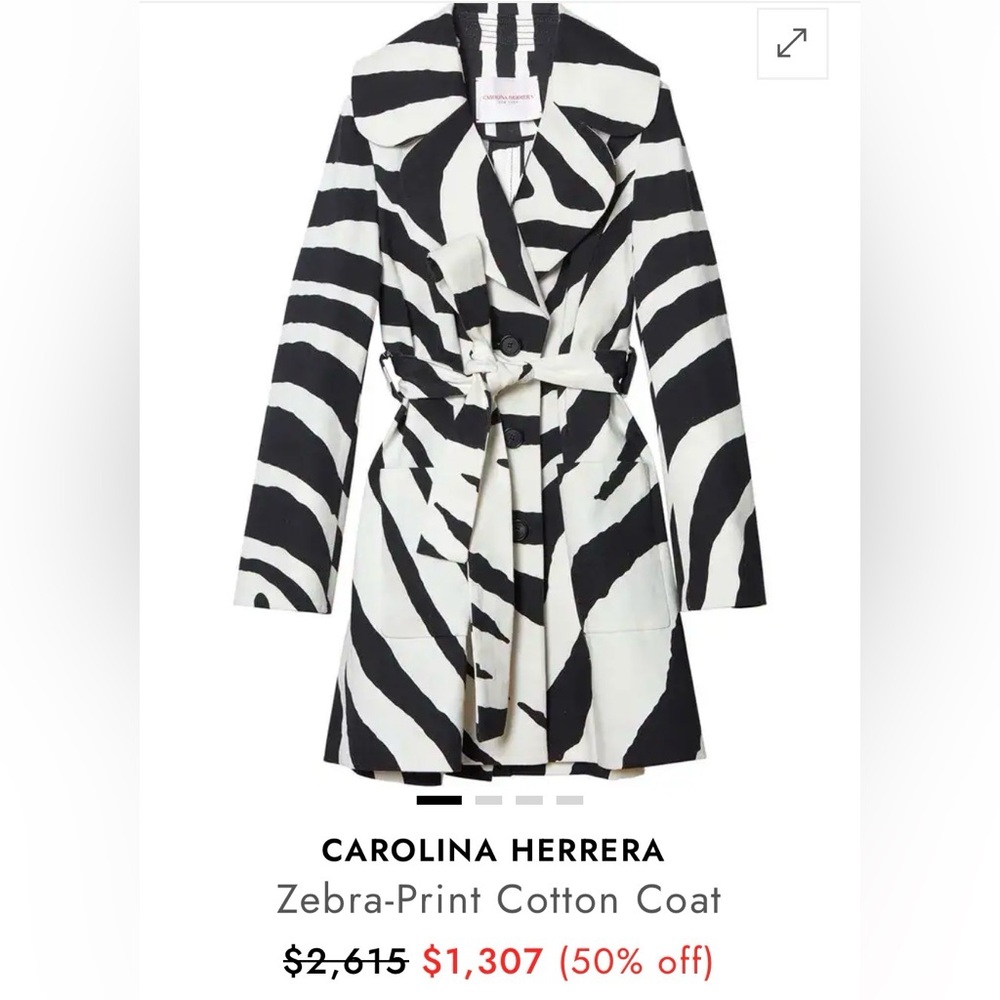 CAROLINA HERRERA
Zebra-Print Cotton Coat